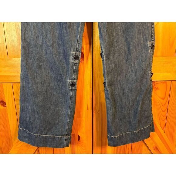 Old Navy Pants Drawstring Just Below The Waist Relaxed Bootcut Roll Up Women’s 4 - Picture 2 of 9